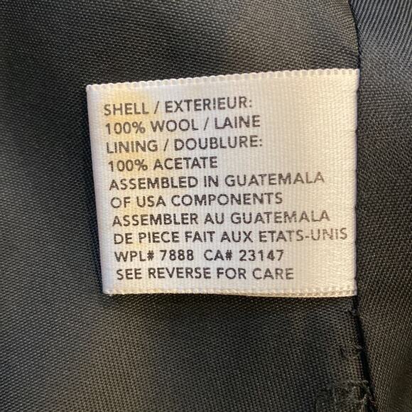 VTG Talbots Charcoal Gray 100% Wool Lined SHORTENED Coat Toggle Style Buttons - Picture 12 of 14